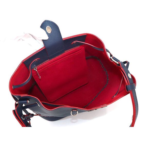 Louis Vuitton LockMe Bucket Shoulder Bag Leather Marine Rouge - Picture 5 of 7